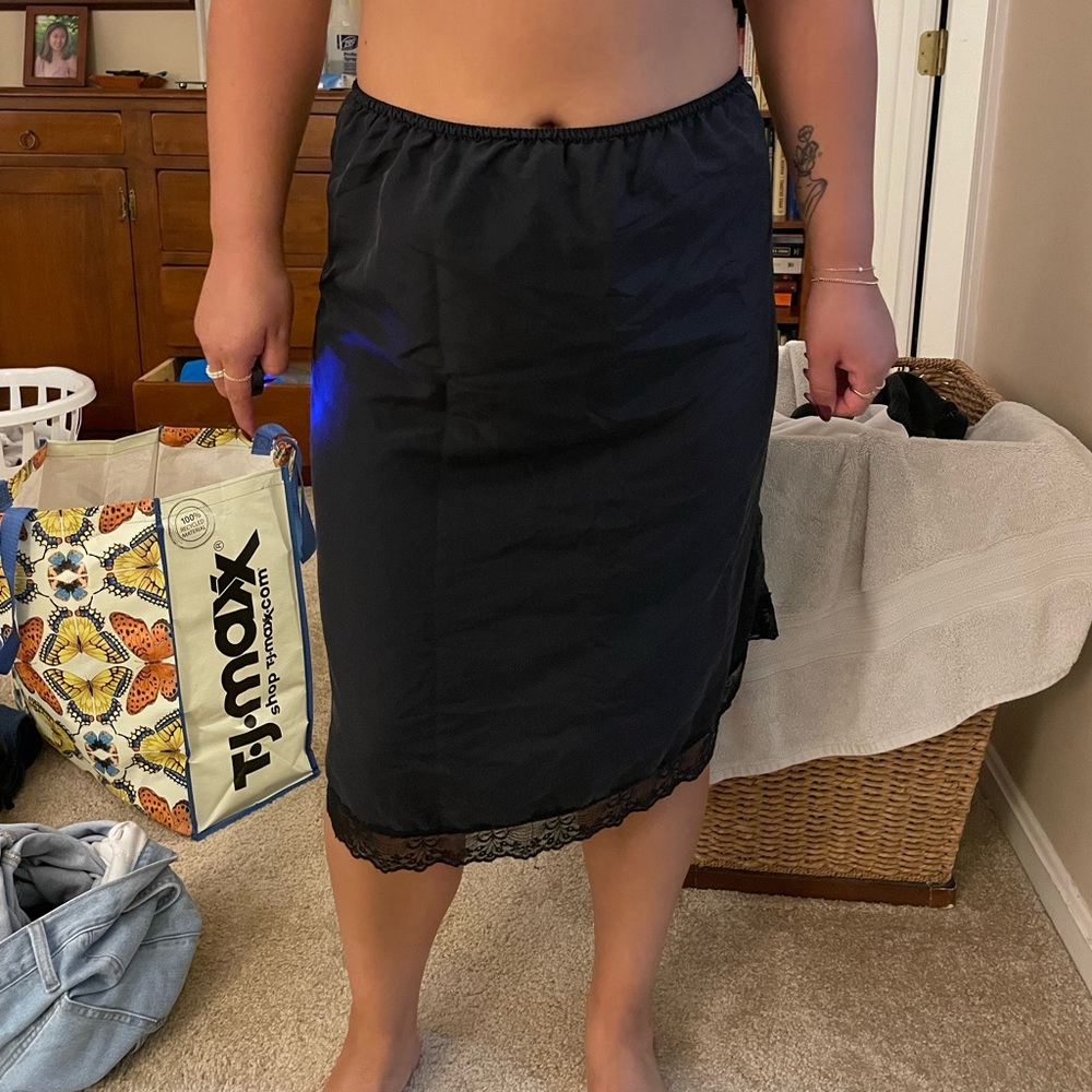 Vintage black slip skirt